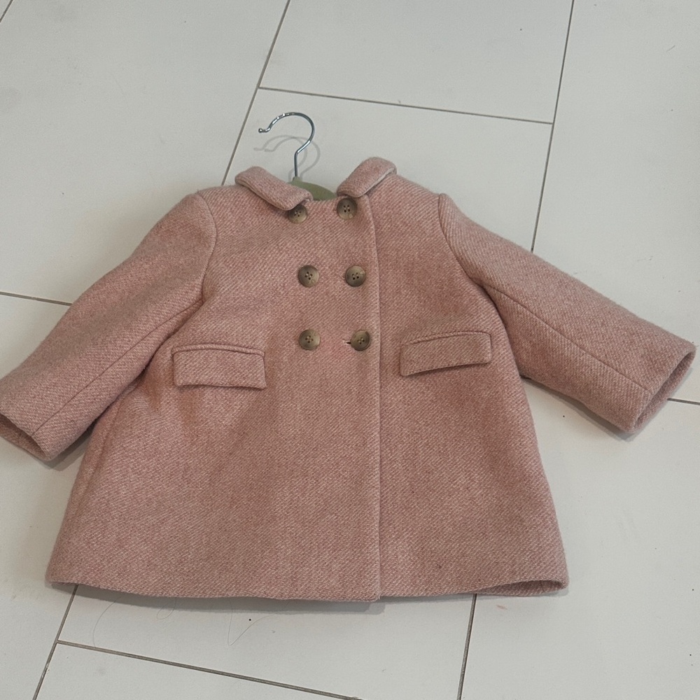 Bonpoint Blush Pea Coat for baby girl 18m wool blend